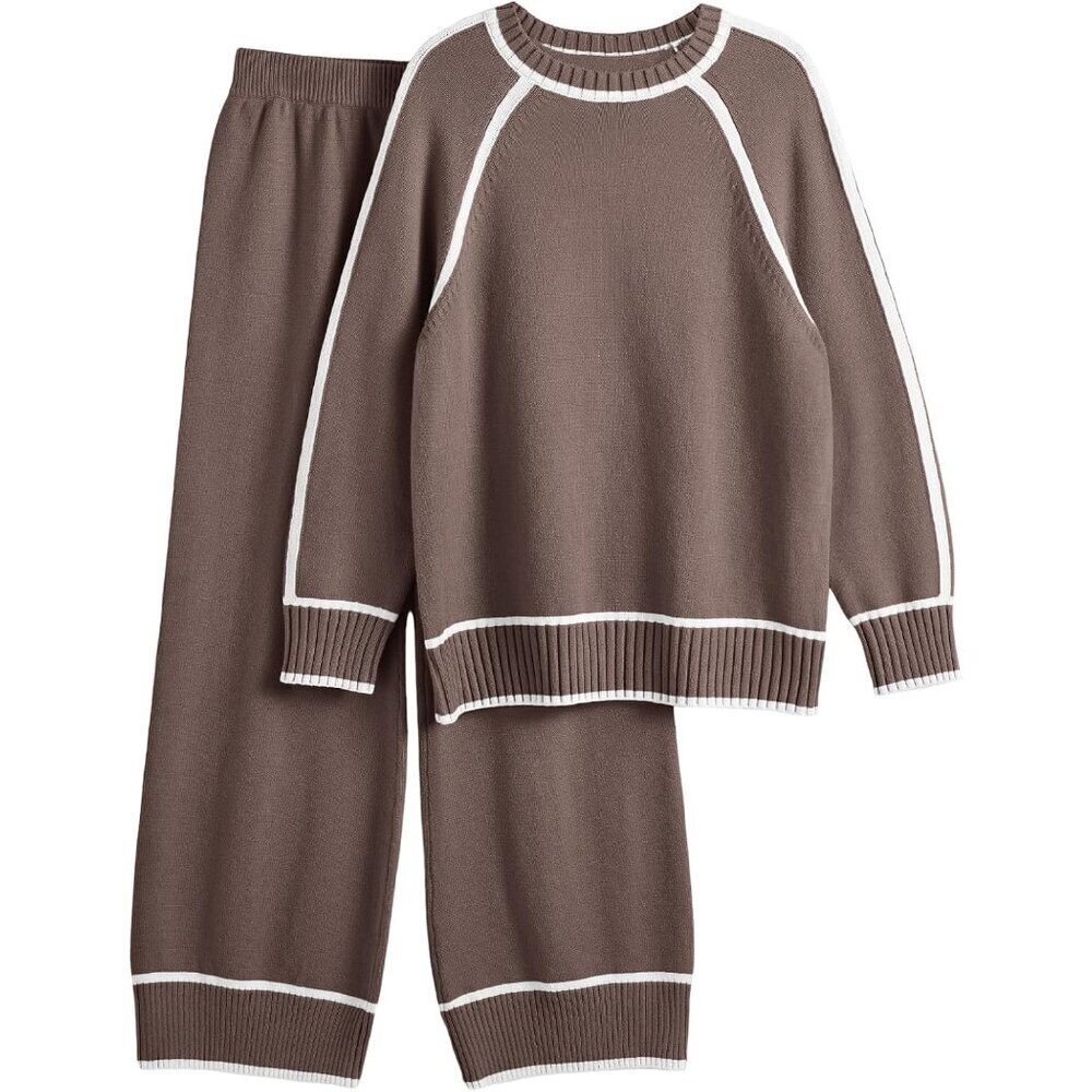Womens Knit Lounge Set Large Soft Fabric Oversized Comfort Casual